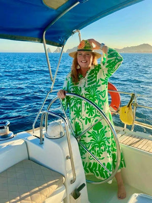 Yolly: Printed Half Button Maxi Dresses