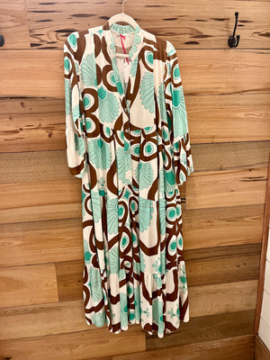 Yolly: Printed Half Button Maxi Dresses